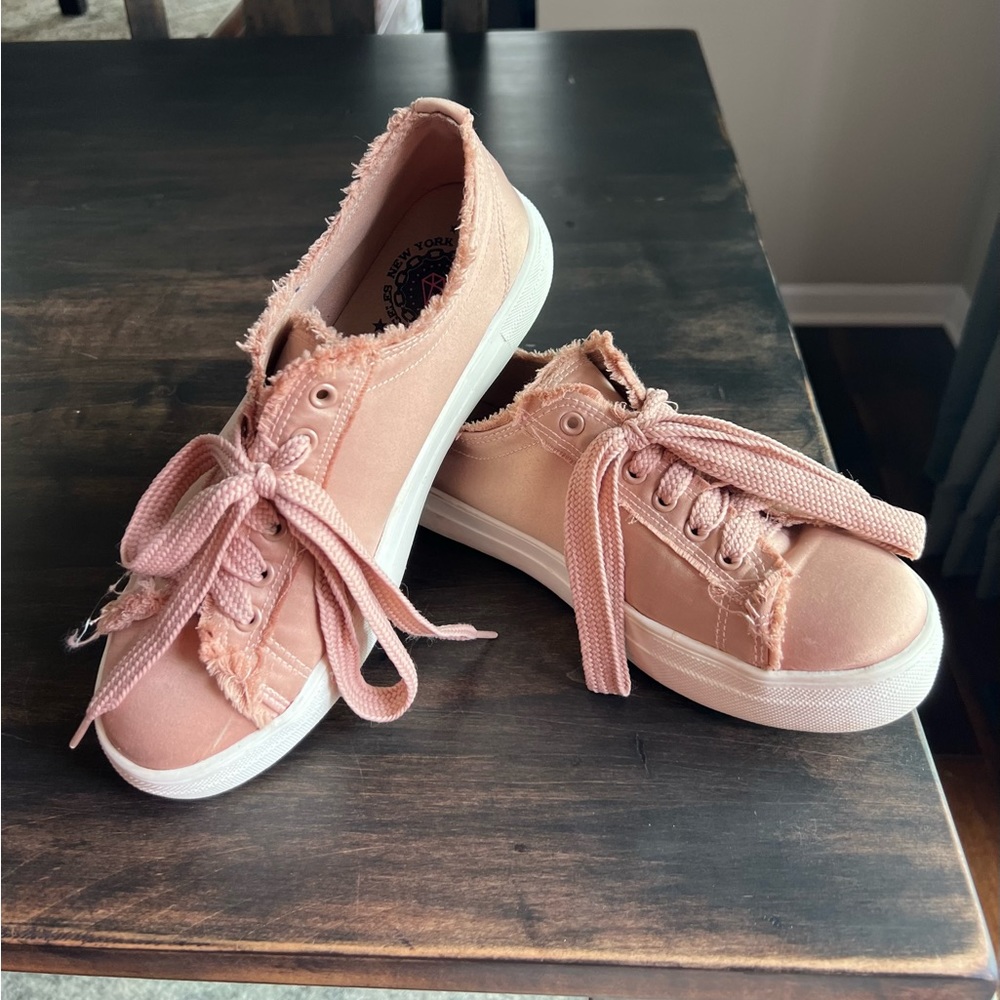 Blush colored sneakers. Very gently worn. Size 8.5.